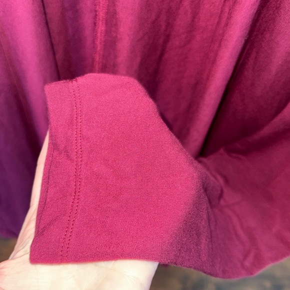 Liz Claiborne Deep Wine/Burgundy Open Front Cardigan w/ Pockets, Size L - Picture 6 of 10